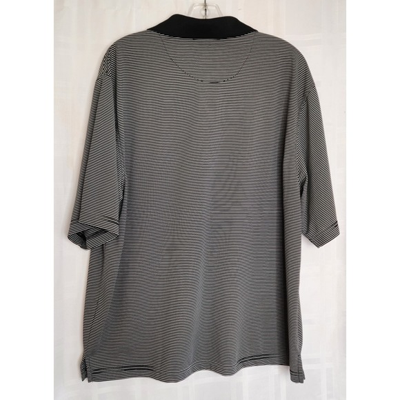 Pebble Beach Performance Golf Polo Shirt Short Sleeve Black Stripe Men's Size XL - Picture 2 of 5